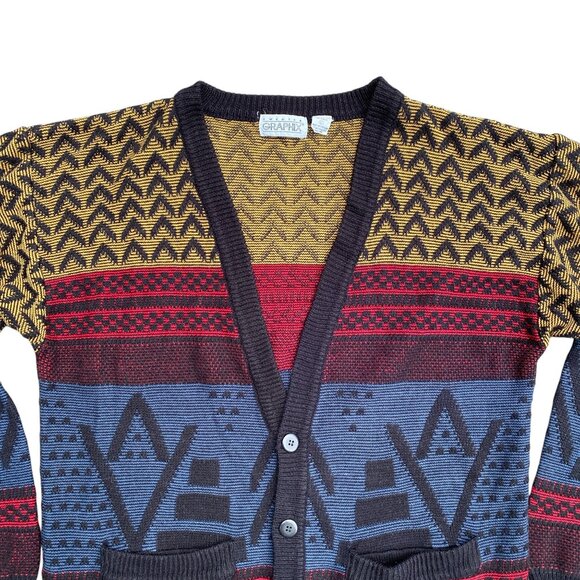 Vintage Sweater Graphix Cardigan Kurt Cobain Grandpa Aztec Grunge Western-L - Picture 2 of 14
